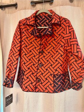 Windsor Orange & Black Patterned Women's Blazer Jacket